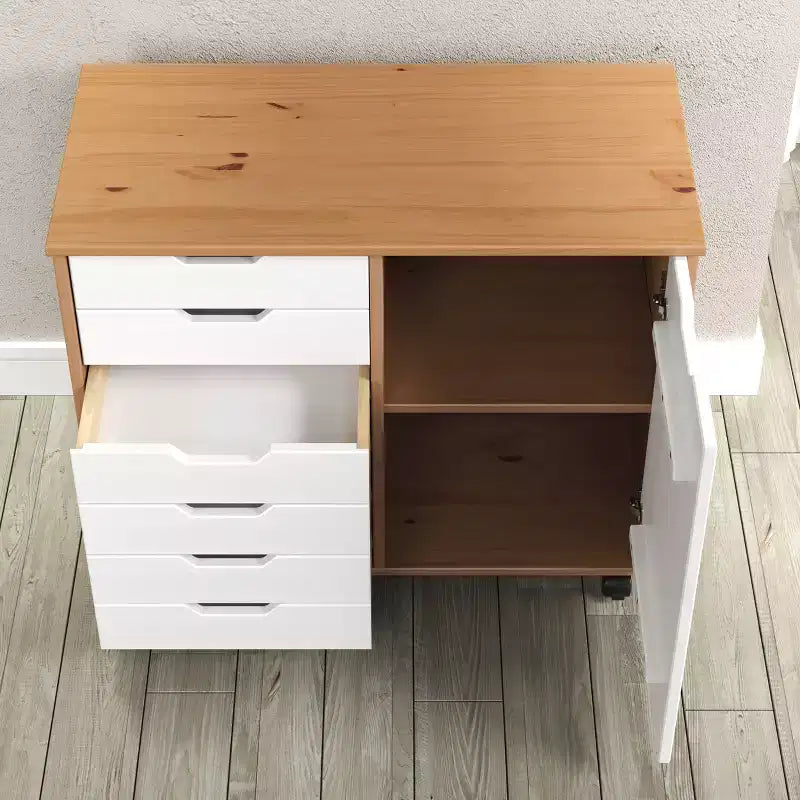 Carrello rotante Trendfurn Omnia a 1 anta e 6 cassetti