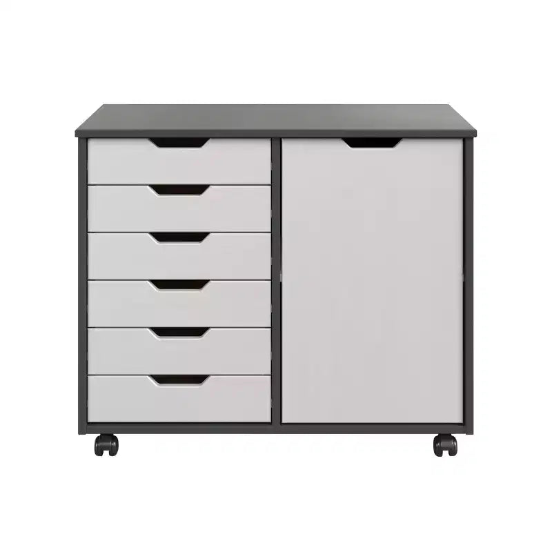 Carrello rotante Trendfurn Omnia a 1 anta e 6 cassetti