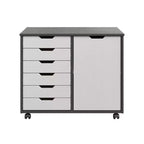 Carrello rotante Trendfurn Omnia a 1 anta e 6 cassetti