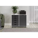 Carrello rotante Trendfurn Omnia a 1 anta e 6 cassetti