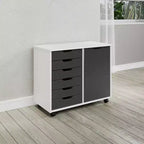 Carrello rotante Trendfurn Omnia a 1 anta e 6 cassetti