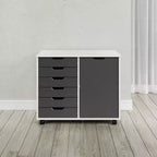 Carrello rotante Trendfurn Omnia a 1 anta e 6 cassetti