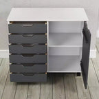 Carrello rotante Trendfurn Omnia a 1 anta e 6 cassetti