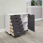 Carrello rotante Trendfurn Omnia a 1 anta e 6 cassetti