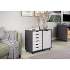 Carrello rotante Trendfurn Omnia a 1 anta e 6 cassetti