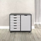 Carrello rotante Trendfurn Omnia a 1 anta e 6 cassetti