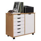 Carrello rotante Trendfurn Omnia a 1 anta e 6 cassetti