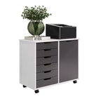 Carrello rotante Trendfurn Omnia a 1 anta e 6 cassetti
