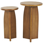 Tavolino con base in legno - set due pezzi, nero o marrone -