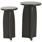 Tavolino con base in legno - set due pezzi, nero o marrone -
