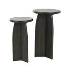 Tavolino con base in legno - set due pezzi, nero o marrone -