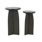 Tavolino con base in legno - set due pezzi, nero o marrone -