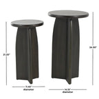 Tavolino con base in legno - set due pezzi, nero o marrone -