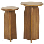 Tavolino con base in legno - set due pezzi, nero o marrone -