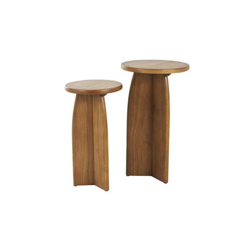 Tavolino con base in legno - set due pezzi, nero o marrone -