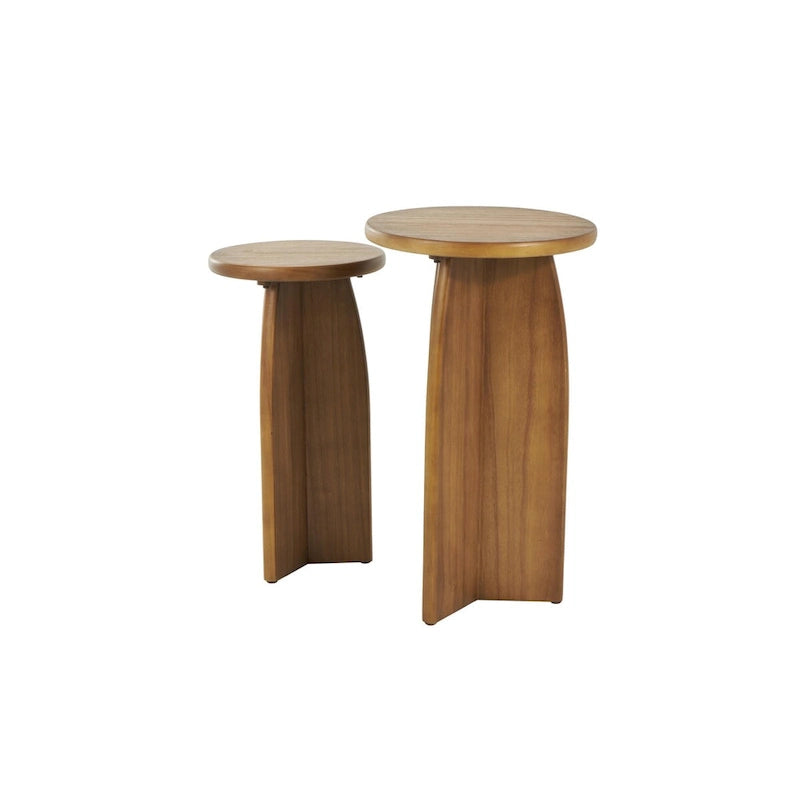 Tavolino con base in legno - set due pezzi, nero o marrone -
