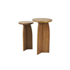 Tavolino con base in legno - set due pezzi, nero o marrone -