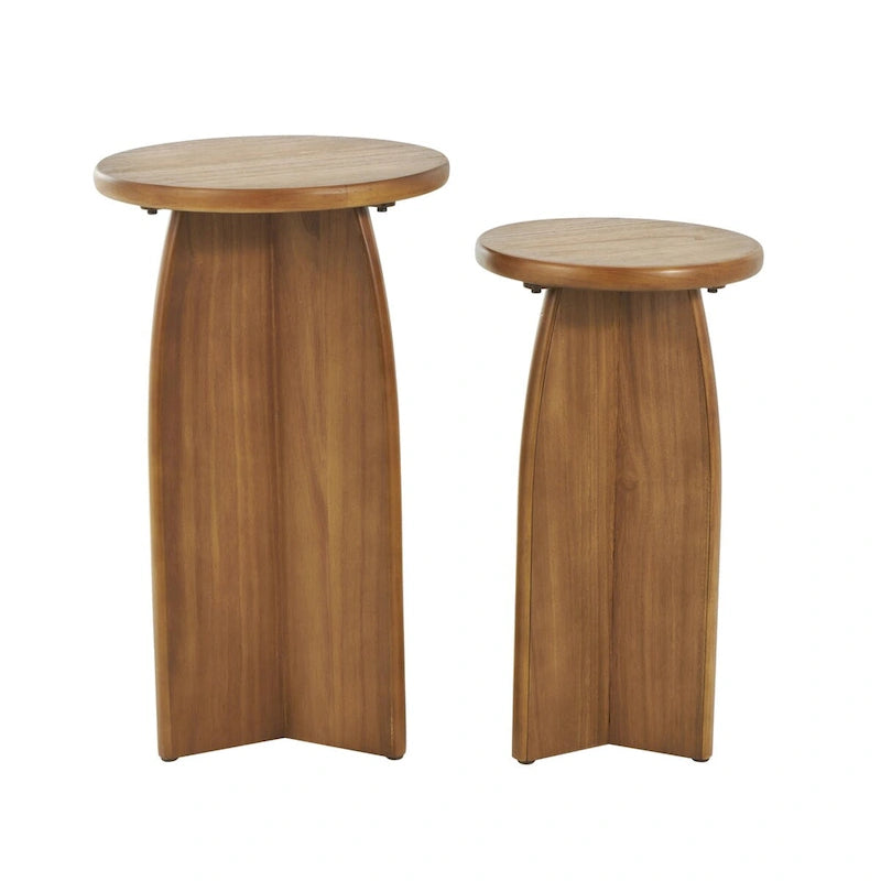 Tavolino con base in legno - set due pezzi, nero o marrone -