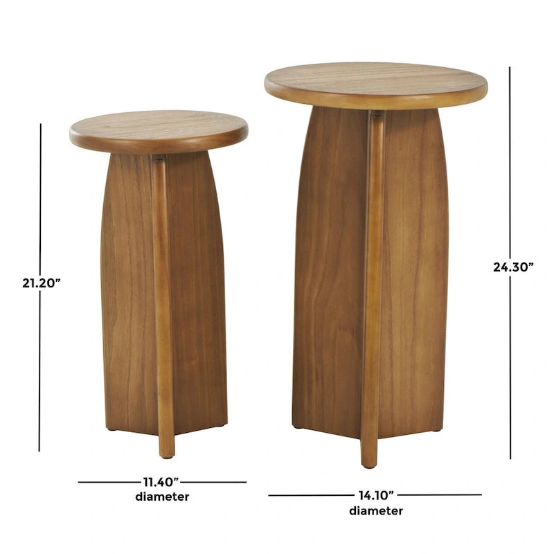 Tavolino con base in legno - set due pezzi, nero o marrone -
