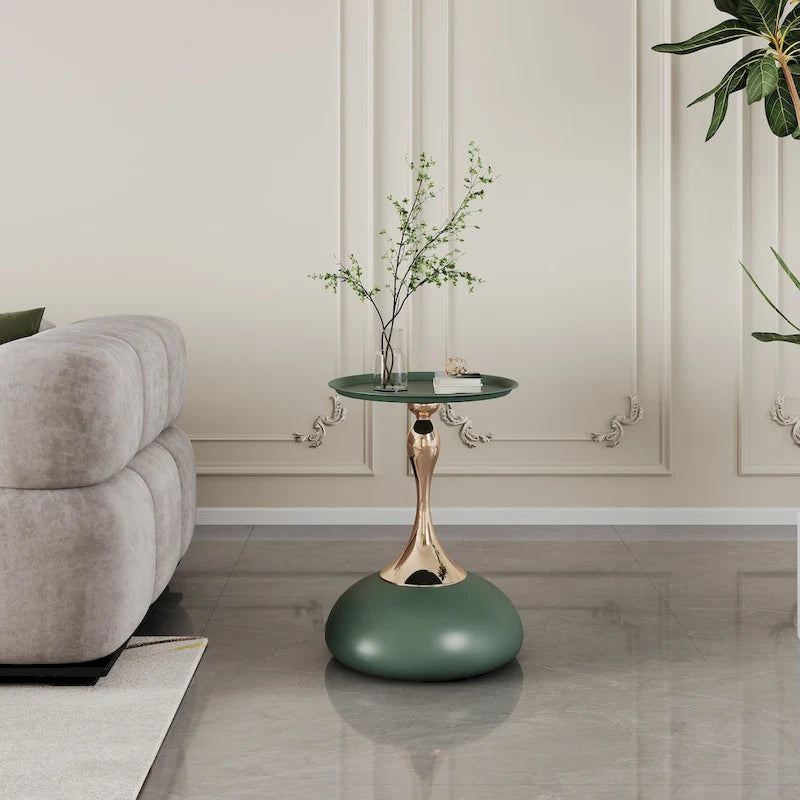 Tavolino di design di lusso in ferro, tavolino rotondo minimalista salvaspazio